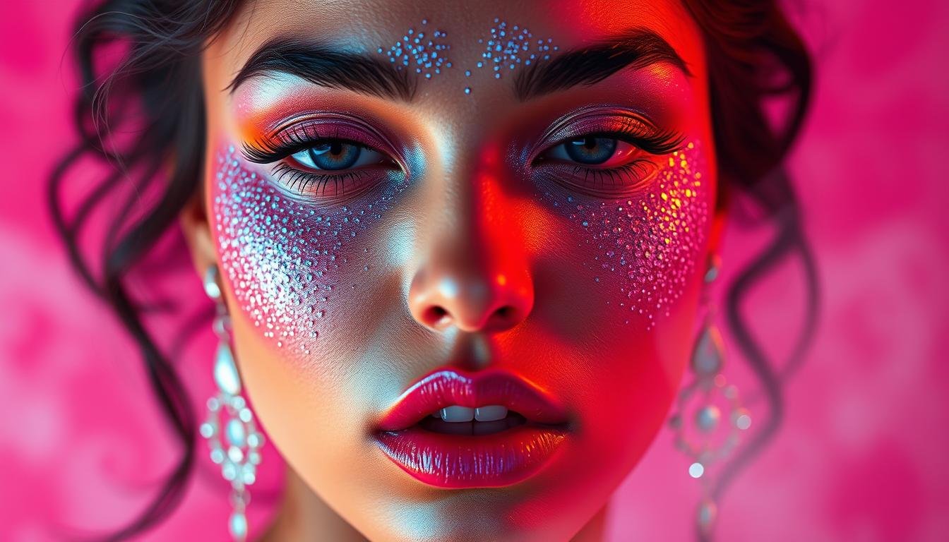 90er Glitzer-Make-up Trends