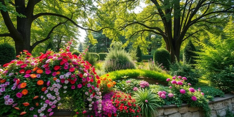 Gartengestaltung mit verschiedenen Pflanzen