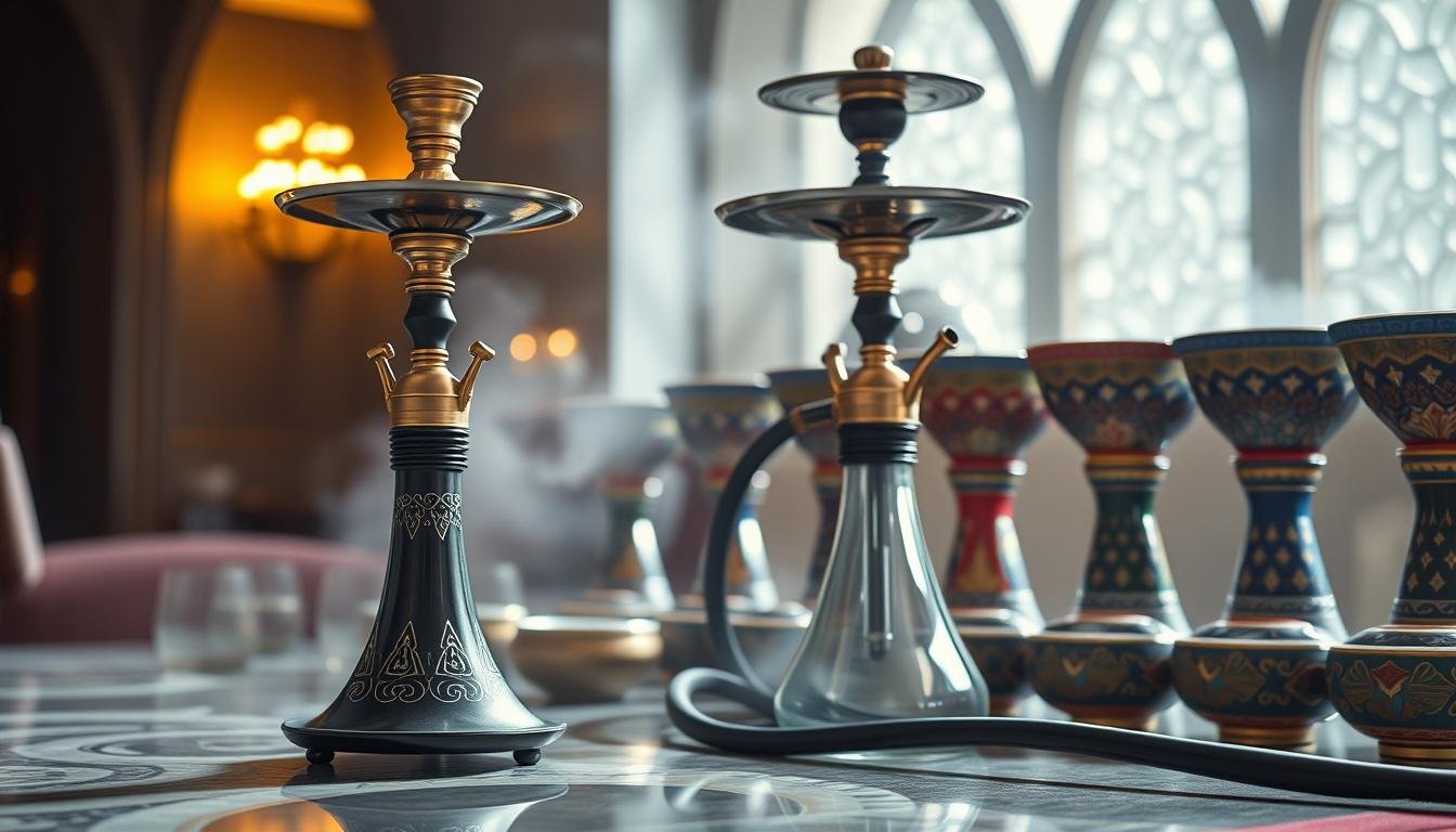 Traditionelle und moderne Shisha Designs der orientalischen Rauchkultur
