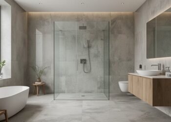 Badezimmer-Trends: Bodengleiche Duschen und große Fliesen