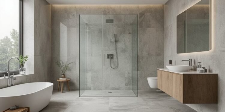Badezimmer-Trends: Bodengleiche Duschen und große Fliesen