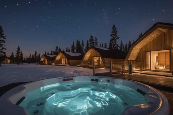 Whirlpool unter Sternen in Lappland - NOA Villas