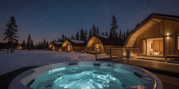 Whirlpool unter Sternen in Lappland - NOA Villas